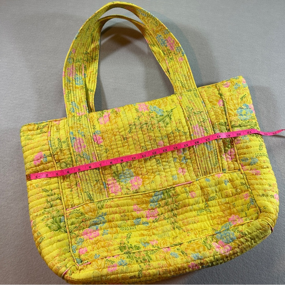Anthropologie Sissel Edelbo Yellow Quilted Floral Tote - Picture 2 of 16